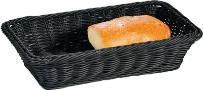 Produktbild von Kesper Brot-Obstkorb aus Vollkunststoff Geflecht, 35 x 20 x 7,5 cm, eckig, in schwarz