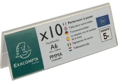 Produktbild von Exacompta Tischnamensschild 86358D PMMA 150x55mm 10St.