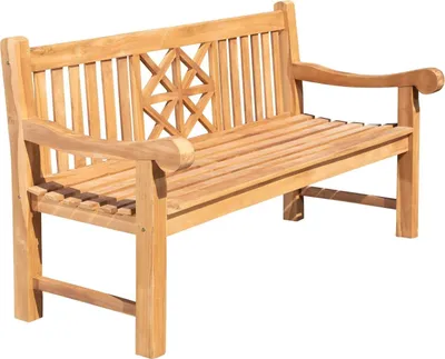 Produktbild von Teakbank Florida 180 cm aus massivem Teakholz ergonomisch wetterfest Sprossen-Design
