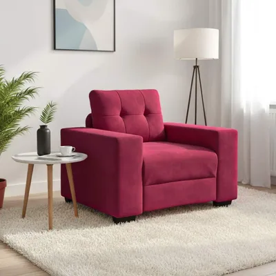 Produktbild von Weinroter Sessel 100x78x80 cm aus Samt