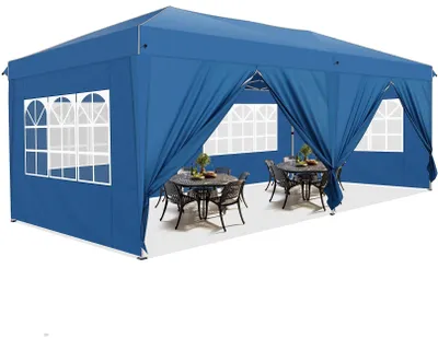 Immagine prodotto di Tenda per feste - Gazebo - Tenda per eventi - Tenda da giardino - Tenda pieghevole - 3x6 metri - 6 pareti laterali