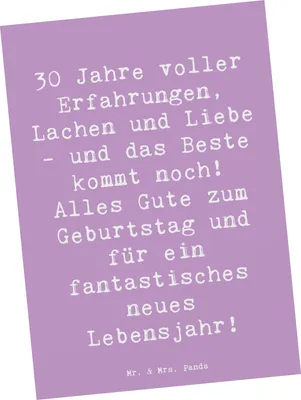 Produktbild von Mr. & Mrs. Panda Grußkarte Spruch 30. Geburtstag - Lavendeltraum - Geschenk, Alter, Glückwunsch, einzelkarte, Ansichtskarte, Happy Birthday, Sprüche, Glückwünsche, feiern