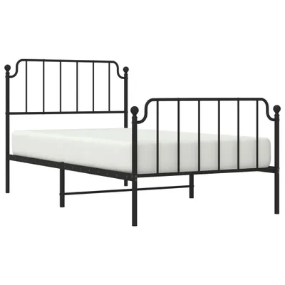 Obrázek produktu pro vidaXL Postel s čelem a nohou kovová černá 100x200 cm