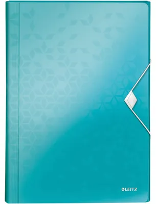 Produktbild von Leitz Fächermappe WOW 45890051 DIN A4 6Fächer PP eisblau