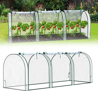 Image de Serre en plastique, serre, serre avec porte, châssis de culture, serre pour plantes, culture de plantes, plastique, acier, transparent, 270 x 90 x 90 cm