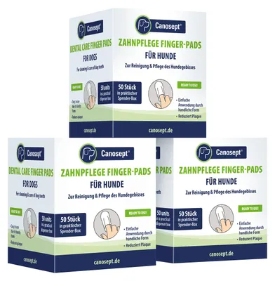 Produktbild von Canosept Zahnpflege Finger-Pads für Hunde 3 x 50 Stück