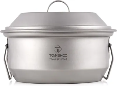 Produktbild von Camp Pot Umweltfreundlicher Campingtopf aus Ti-Material, leicht und tragbar, mit 1,1 l Fassungsverm?gen, faltbarem Griff, fš¹r Outdoor-Wanderpicknicks, Kochtopf