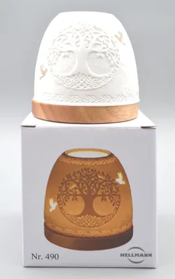 Produktbild von Teelichtleuchte Mini Iglu auf Holzsockel Baum des Lebens ca. 10,0x9,0cm (H/B)