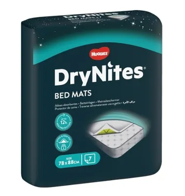 Immagine prodotto di Huggies DryNites, protezioni per materassi per bambini, 78 x 88 cm, 8 pezzi