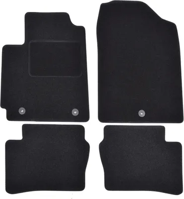 Image de Tapis De Sol Noir Velours Pour Kia Picanto 3 Depuis 2017 4pcs, Ajustement précis, Base Antidérapante, Renforcée dans la Zone de la Pédale