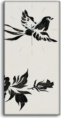 Produktbild von Dekor Leinwand Uhr Wandbilder 30x60 Malerei Asiatische Abstrakte Vögel Blumen - weiße Hände
