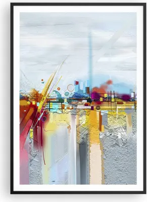 Produktbild von Gerahmtes Poster - Schwarzer Rahmen - Abstraktion modern - 70x100 cm - Wand Bild - Wanddeko - Wandbilder - Kunstposter - Wandposter - Bilderrahmen - Bilder - Kunstdruck - Wandbild - P2BPA70x100-4028