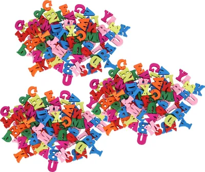 Productafbeelding van 300 houten letters voor het maken van kleurrijke, handgemaakte leermaterialen voor kinderen