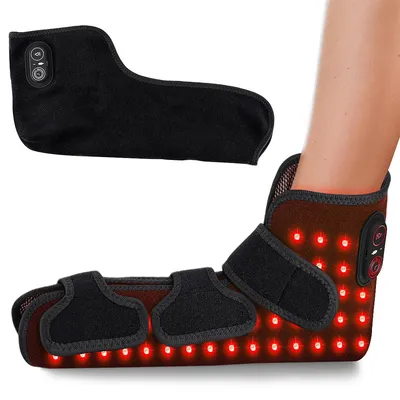 Produktbild von Rotlichttherapie Gerät für Fußgelenk, 660nm LED Rotlichtbandage mit Wärmefunktion, kabelloser Knöchel Wärmer mit 3 Heizstufen und Timer