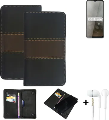 Produktbild von K-S-Trade Handyhülle + Kopfhörer kompatibel mit Cubot Note 20 Schutzhülle Walletcase Bookstyle Tasche Schutz Case Hülle Wallet Cover Kunstleder