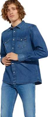 Zdjęcie produktu dla Wrangler – męska koszula dżinsowa z bawełny pochodzącej z recyklingu (W5MSLW301)