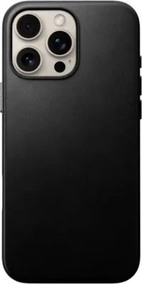 A black phone case with a camera cutout is shown against a white background.