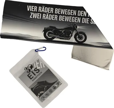 Produktbild von Biker-Motiv Eishandtuch mit Spruch für Motorradfans
