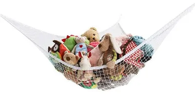 Produktbild von Kuscheltier-Hängematte - 180x120x120 cm - Großes Stofftier-Aufbewahrungsnetz - Spielzeug-Hängematte für Plüschtiere - Platzsparende Eckaufbewahrung