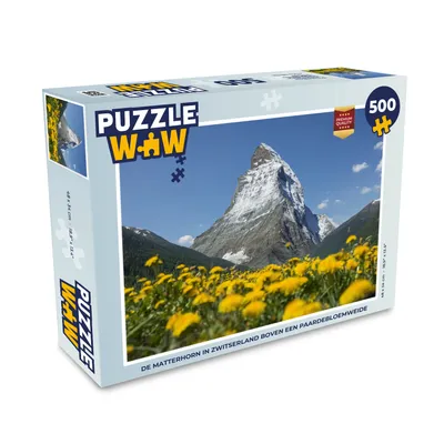 Obrázok produktu pre MuchoWow® Puzzle 500 ks Matterhorn vo Švajčiarsku nad púpavovou lúkou