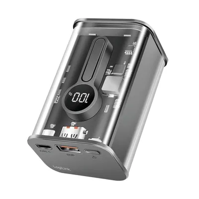 Produktbild von LogiLink PA0306, 10000 mAh, Power Delivery 3.0, Quick Charge 3.0, 20 W, Schwarz, Transparent