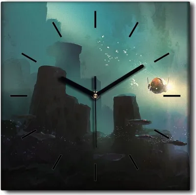 Produktbild von Coloray Uhr auf Leinwand 30x30 cm Wand Uhr Dekoration Wohnzimmer Segeltuch schwarze Hände -Alte Zivilisation