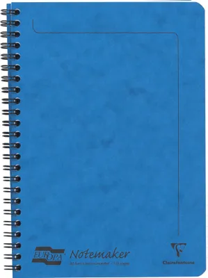 Produktbild von Clairefontaine 10x Doppelspiralheft A5, 60 Blatt liniert abtrennbar Blau 4855Z