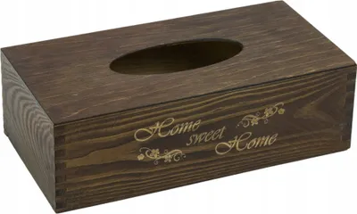 Produktbild von Holz-Taschentücherbox mit Gravur rechteckig