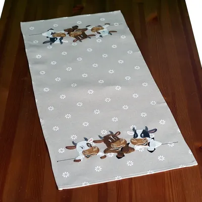 Produktbild von Tischwäsche mit Stickerei Kühe 40 x 85 cm