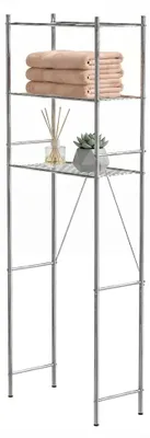 Toilettenregal 3 Ebenen Stahl silber verstellbar 60,7x28x172 cm