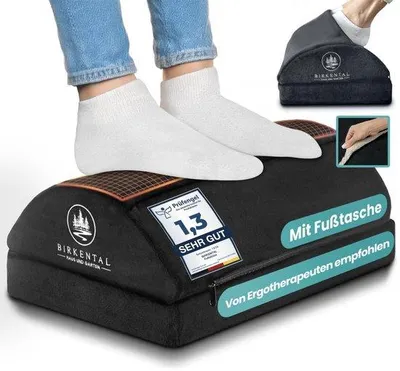 Produktbild von Ergonomische, antislip-Fußstütze für Büro – Höhenverstellbar, mit weichem Fußteppich – Komfortable Büro- und Schreibtischaccessoires