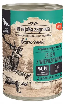 Image de Wiejska Zagroda Jeleń, pâtée pour chien, saveur porc, 400g