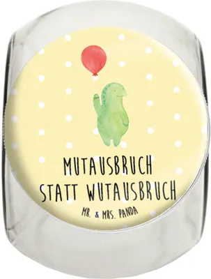 Produktbild von Mr. & Mrs. Panda Kaffeedose Schildkröte Luftballon XL 2000ml - Gelb Pastell - Geschenk, Vorratsglas, Bonboniere, Frischhaltedose, Schildkröten, Vorratsdose, Motivation