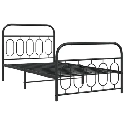 Produktbild von Bettgestell mit Kopf- und Fußteil Metall Schwarz 107x203 cm