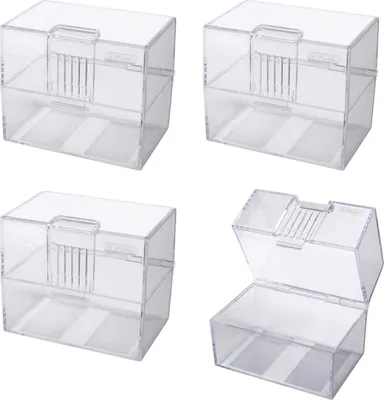 Produktbild von 4x Herlitz Karteikasten / Lernbox / DIN A8 / transparent