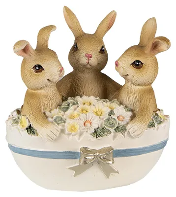 Obrázek produktu pro Clayre & Eef figurka Králík 12 cm Hnědá béžová Polyresin