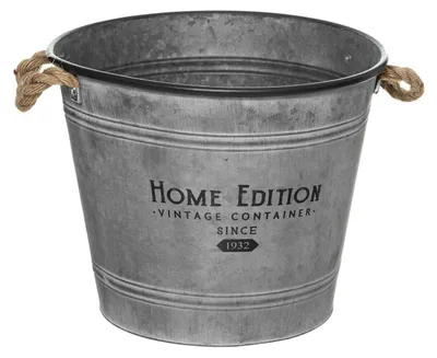 Produktbild von Blumenübertopf ZINC, Vintage-Eimer, Ø 38 cm