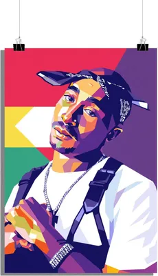 Zdjęcie produktu dla Plakat Tupac - Plakat Ikona Muzyki - Plakat Raper - Plakat Pop Art - 51x71cm - Idealny do oprawienia w ramę