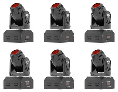 Produktbild von LED Moving-Head Party-Beam-Scheinwerfer - DMX512-Bühnenbeleuchtung - 6er-Set - 10 W pro Scheinwerfer - Für DJ und Party - 100–240 V