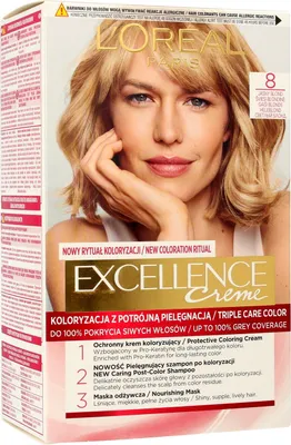 Obrázek produktu pro L'Oreal Paris Excellence Creme - Trvalá barva na vlasy, odstín 8 Světlý blond