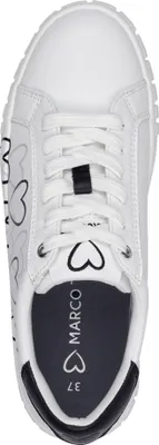 Produktbild von MARCO TOZZI Damen Sneaker mit Plateau und mehrfarbigem Herz Muster 2-23711-44, Größe:37 EU, Farbe:Weiß