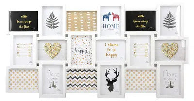Productafbeelding van XL Fotolijst collage 18 Foto's van 13 x 18 & 18 x 13 Cm - Fotolijsten Collage voor foto formaat 9x 13x18 Cm & 9x 18x13 Cm - Fotogalerij fotocollage -