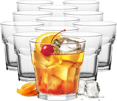 Produktbild von KONZEPT Trinkgläser Set 240ml 12 Stk. Wassergläser Set perfekt für den Alltag, Ideal für Cocktails, Saft, Rotwein, Milch, Spülmaschinenfest, Stapelbar