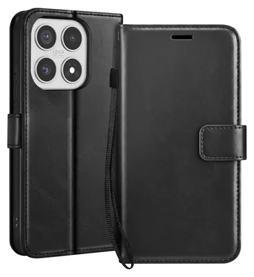 Produktbild von Mayaxess, Wallet Etui Xiaomi 17 mit Schlaufe und Standfunktion, Schwarz