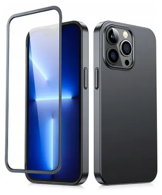Obrázek produktu pro Joyroom 360 Full Case pouzdro pro iPhone 13 Pro Max zadní a přední kryt + tvrzené sklo černé (JR-BP928 black)
