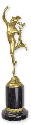 Produktbild von Bronzeskulptur Götterbote Merkur nach Giambologna Replikat Retro Design Dekoration