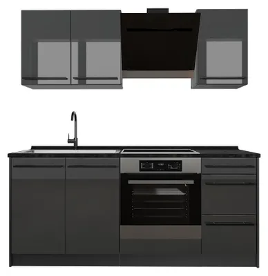 Zdjęcie produktu dla Kuchnia pojedyncza Vicco R-Line Antracyt połysk/Antracyt 180 cm bez blatu roboczego, Model 66193