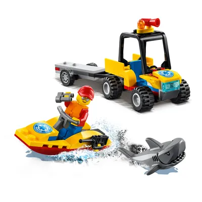 Produktbild von LEGO 60286 City Strand-Rettungsquad mit Wassermotorrad und Hai-Figur, Spielzeug für Mädchen und Jungen ab 5 Jahre, kleines Geschenk für Kinder
