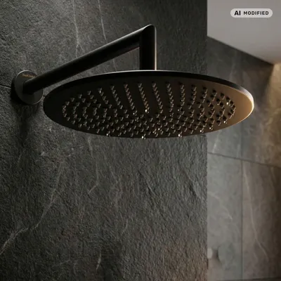 Produktbild von PaulGurkes Kopfbrause 30cm mit Brausearm Matt-Schwarz aus Metall