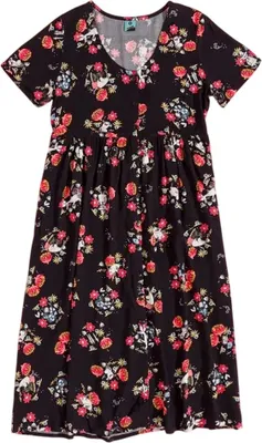 Produktbild von Moomin - Midikleid für Damen, Rundum bedruckt TT931 (L) (Schwarz/Holzkohle)